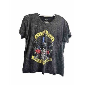 Guns N Roses Acid Wash T Shirt Women Large Crew Neck Graphic Tee
